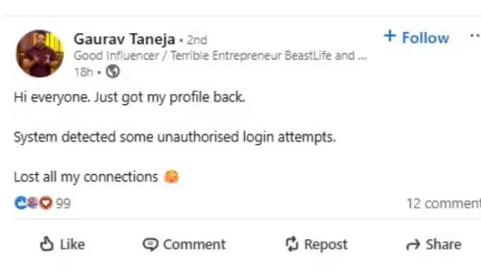 Gaurav Taneja's LinkedIn Account