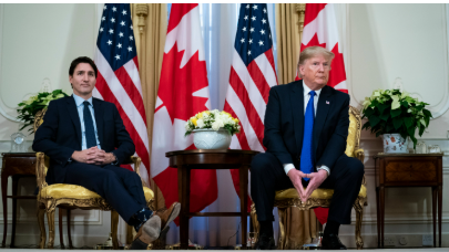 Justin Trudeau Prime Minister of Canada In discussion with Donald Trump